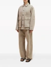 Lemaire Boxy Fit Cotton Jacket In Bg229 Denim Snow Beige