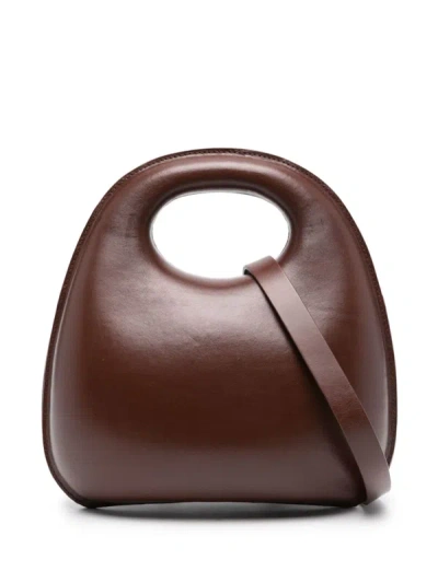 Lemaire Egg Leather Tote Bag In Br503 Roasted Pecan