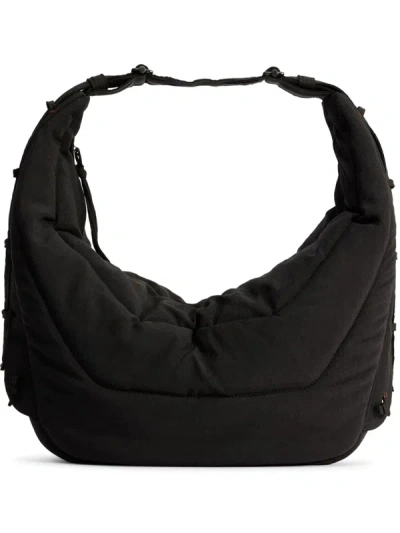 Lemaire Large Soft Game Shoulder Bag In Br490 Dark Chocolate