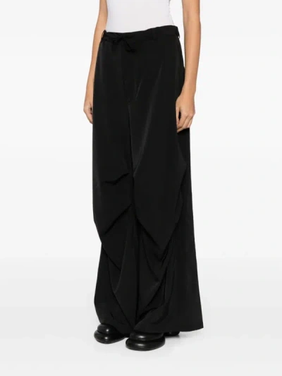 Mm6 Maison Margiela Mm6 Women Wide-leg Twill Trousers In 900 Black