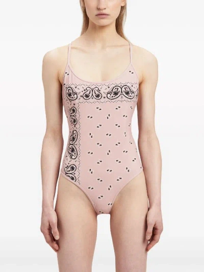 Palm Angels Paisley-print Swimsuit In 3030 Pink Pink