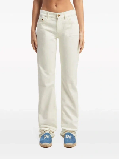 Palm Angels Monogram Straight-leg Jeans In 0303 Off White