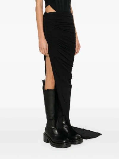 Rick Owens Drkshdw Cotton Long Skirt In 09 Black