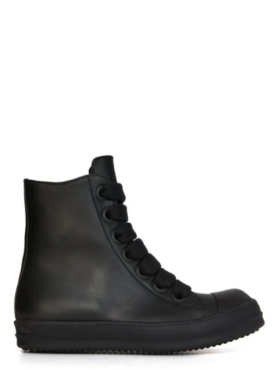 Rick Owens Men Jumbo Lace Sneakers In 9999 Black/black/black/black
