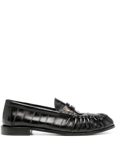 Saint Laurent Men Le Loafer Penny Slippers In 1000 Nero