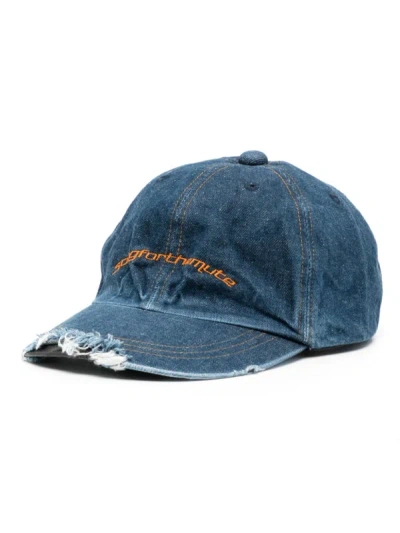 Song For The Mute Logo-embroidered Denim Baseball Cap In Blue