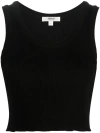 Agolde Ribbed-knit Sleeveless Top In Blk