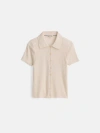 Alex Mill Suzanne Ribbed Button Front Polo In Ivory