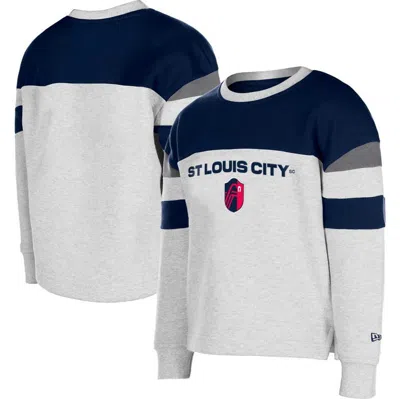 5th And Ocean By New Era Kids' Girls Youth 5th & Ocean By New Era Grey St. Louis City Sc Pullover Sweatshirt