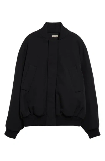 Fear Of God Virgin Wool & Cotton Twill Bomber Jacket In Black