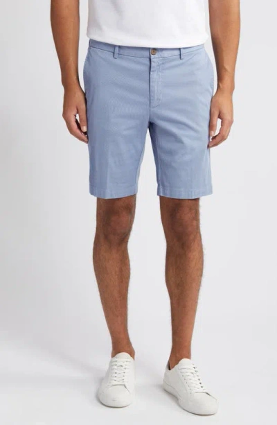 Scott Barber Stretch Cotton & Silk Shorts In Country Blue
