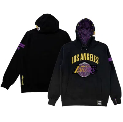 Two Hype Men's And Women's Nba X  Black Los Angeles Lakers Culture & Hoops Heavyweight Pullover Hoodi