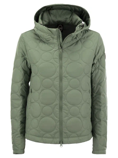 Colmar Hoop - Jacket With Hood And Circular Quilting In Green