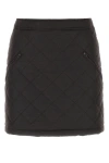 BURBERRY BURBERRY WOMAN DARK BROW COTTON MINI SKIRT