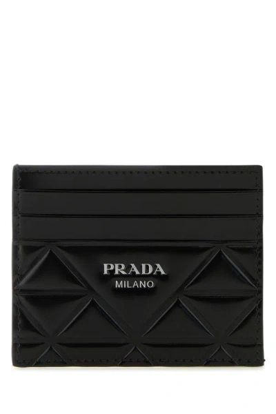 Prada Man Black Leather Card Holder