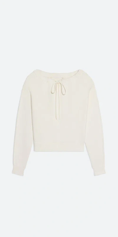 Helmut Lang Cotton Dolman Sleeve Sweater In White