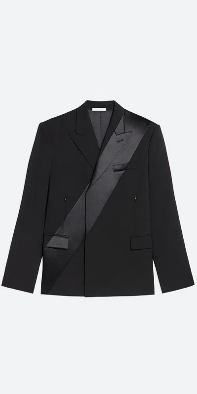 HELMUT LANG VIRGIN WOOL TUXEDO CAR BLAZER