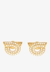 Ferragamo Crystal-embellished Gancini Earrings In Gold