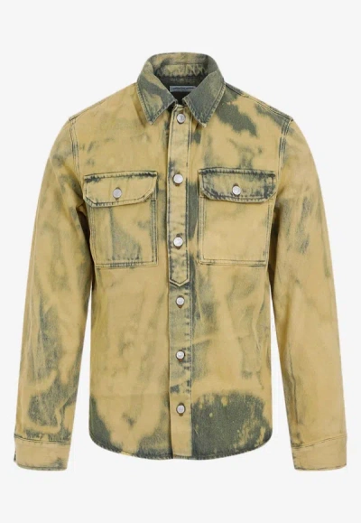 Dries Van Noten Curtis Vintage-wash Shirt In Yellow