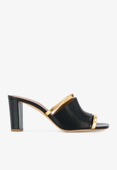 Malone Souliers Demi 70 Cut-out Leather Mules In Black