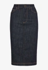 DOLCE & GABBANA DENIM PENCIL MIDI SKIRT