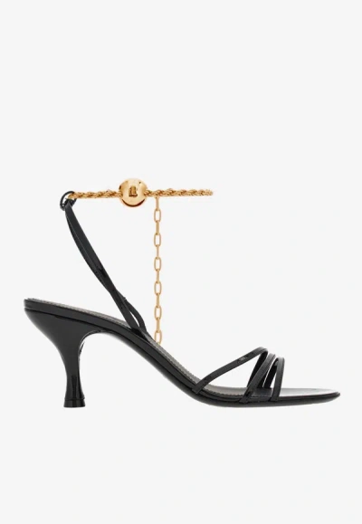 FERRAGAMO DENISE 70 PATENT LEATHER SANDALS