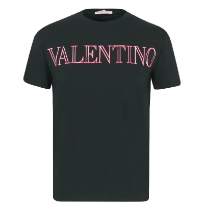 Pre-owned Valentino Neon Logo T-shirt In D98 Black