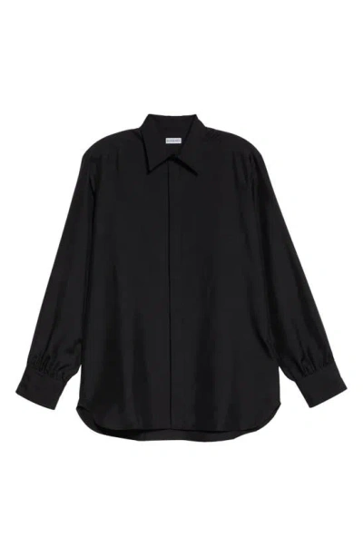 Burberry Oversize Silk Button-up Shirt In Black