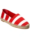 Manolo Blahnik Sombrille Stripe Cotton Espadrilles In Red