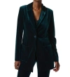 JOSEPH RIBKOFF VELVET BLAZER WITH NOTCH COLLAR AND POCKETS IN DARK GREEN