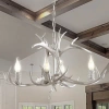 JONATHAN Y ELDORA 26" ADJUSTABLE RESIN ANTLER 4-LIGHT LED CHANDELIER