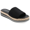 Journee Collection Women's Rosey Tru Comfort Foam Wide Width Wedge Heel Espadrille Sandals In Black