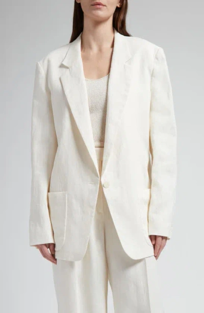 The Row Enza Single-breasted Voile Blazer In White