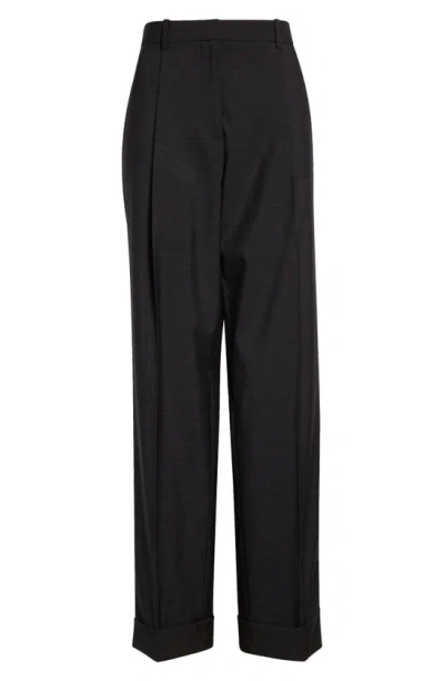 The Row Tor Wide Leg Wool Trousers In Grey