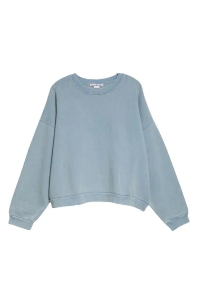 Acne Studios Fester Garment-dyed Cotton-jersey Sweatshirt In Dkp Old Blue