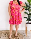 HAPTICS SQUARE NECK TIERED DRESS WITH POCKETS IN TROPICAL SUNSET