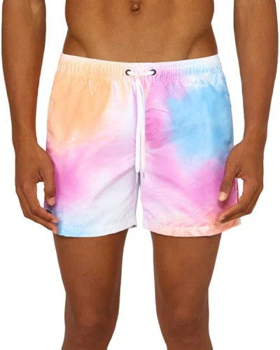 Sundek Spray-paint Effect Swim Shorts In Multi