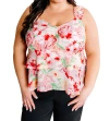 EMILY WONDER LAYERED, TIERED V NECK SLEEVELESS TOP IN FAIRYTALE PINK FLORALS
