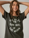 Lucky Brand Pink Floyd Word Circle Boyfriend Cotton Graphic T-shirt In Black