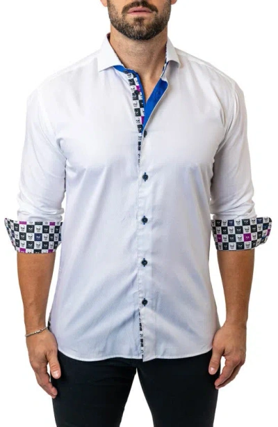 Maceoo Einstein Target 36 White Contemporary Fit Button-up Shirt