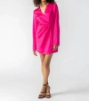 Sanctuary Cuff Detail Wrap Dress In Power Pink In Multi