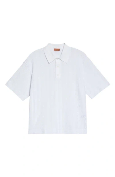 Missoni Zigzag-woven Polo Shirt In Bright White