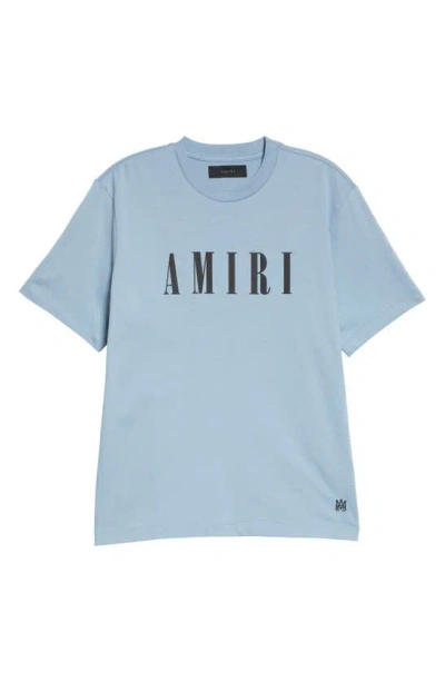 Amiri Logo Cotton T-shirt In Light Blue