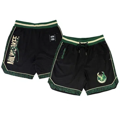 Two Hype Unisex Nba X   Black Milwaukee Bucks Culture & Hoops Double Mesh Shorts