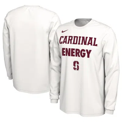 Nike Unisex   White Stanford Cardinal 2024 On-court Bench Energy Long Sleeve T-shirt