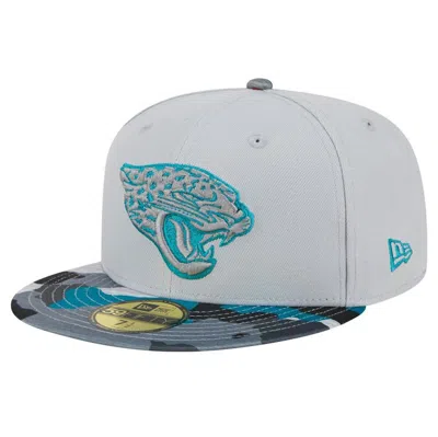 New Era Gray Jacksonville Jaguars Active Camo 59fifty Fitted Hat In Gray Camo