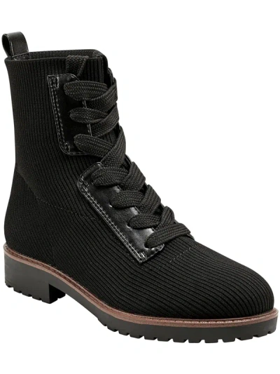 Bandolino Fran 2 Womens Ankle Pull On Combat & Lace-up Boots In Black