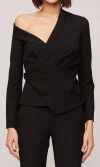 A.l.c Skyla Asymmetric Wrap Top In Black