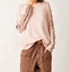 FREE PEOPLE ON THE VINE TEE IN PINK COMBO