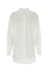 Alberta Ferretti White Maxi Shirt In Cotton Organza Woman In White